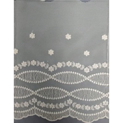 12290-0 PUNTILLA TUL BORDADO SAMAR 180 MM. POLIESTER 100% NATURAL Venta en piezas de 14.80 M