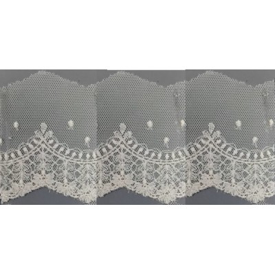 12312-0 PUNTILLA TUL BORDADO FUAT 70 MM. POLIESTER 100% NATURAL Venta en piezas de 14.80 M
