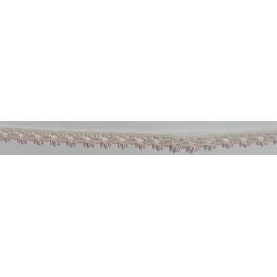 3480-H7 PUNTILLA BOLILLO EROS ALGODON 79%-VISCOSA 21% MARFIL/ROSA Venta en piezas de 30.00 M