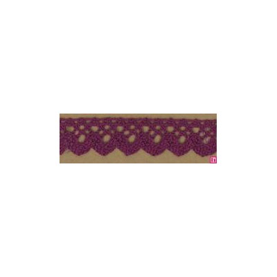 58194 PUNTILLA BOLILLO AMAYA 10 MM. ALGODON 100% BERENJENA Venta en piezas de 25.00 M