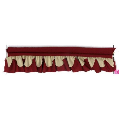 64253 VIVO PETALO FRUNCIDO SUNSET POLIESTER 50%-ALGODON 50% GRANATE/CAMEL Venta en piezas de 25.00 M
