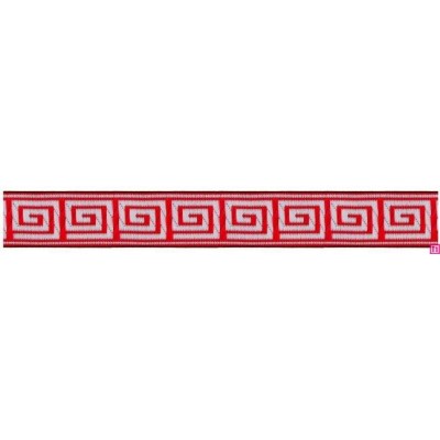 655364-09 CINTA JACQUARD TAFAR 25 MM. POLIESTER 100% ROJO Venta en piezas de 7.00 M