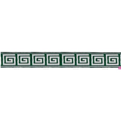 655364-13 CINTA JACQUARD TAFAR 25 MM. POLIESTER 100% VERDE Venta en piezas de 7.00 M