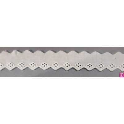 67149 REMATE BATISTA GALA 10 MM. ALGODON 100% BLANCO Venta en piezas de 13.80 M