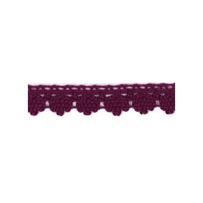 9706-33 PUNTILLA BOLILLO DIEGO 12 MM. ALGODON 100% VINO Venta en piezas de 25.00 M