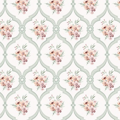 P133-15045-07 PATCH. AMERICANO SWEET MEADOW (02) 110 CM. ALGODON 100% BLANCO/MENTA Venta en piezas de 6.80 M