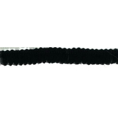 45698 PUNTILLA NYLON FRUNCIDA BELIA POLIESTER 100%  NEGRO Venta en piezas de 25.00 M
