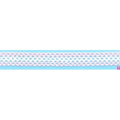 49823 KATIA GALON BOLILLO ALGODON 100% BLANCO/ROSA Venta en piezas de 20.00 M