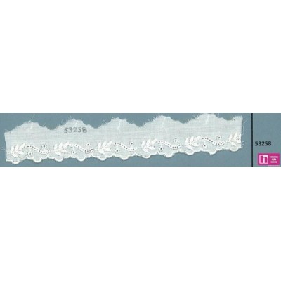 53258 ALI TIRA BORDADA BATISTA 24 MM. ALGODON 100% BEIG Venta en piezas de 13.00 M
