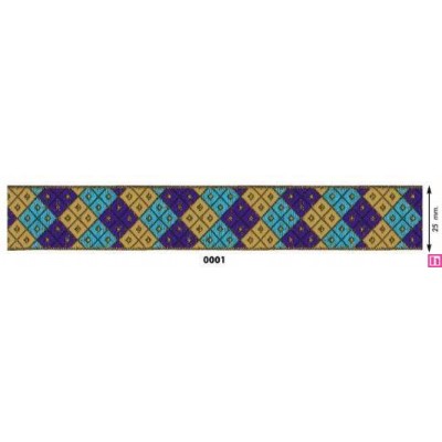 655337-0001 WENDA TAPACOSTURAS LUREX ETNICO 25 MM ACRILICO 100% MORADO Venta en piezas de 7.00 M