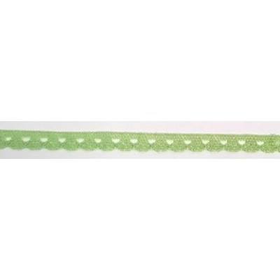 9627-603 PUNTILLA BOLILLO CASSIA 10 MM. POLIESTER 100% VERDE Venta en piezas de 25.00 M