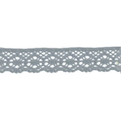 9702-29 PUNTILLA BOLILLO AURORA 30 MM. ALGODON 100% GRIS Venta en piezas de 25.00 M