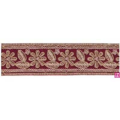 981254-0060 GALON FANTASIA ADONIS 45 MM. POLIESTER+PET GRANATE/DORADO Venta en piezas de 9.30 M