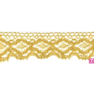 9908-95 PUNTILLA BOLILLO 40 MM WAILANI METALOPLASTICO 100% ORO Venta en piezas de 25.00 M