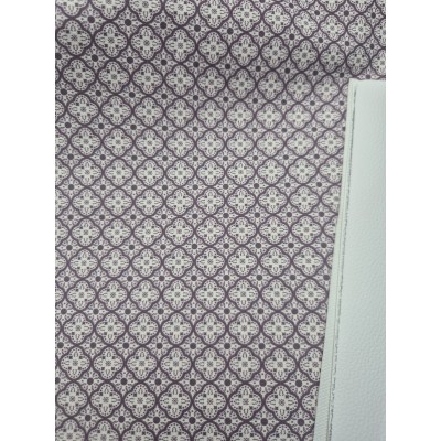 68034 TEJIDO ESTAMPADO SESAMO (97) 150 CM. 145 GR/M2. ALGODON 100% NATURAL/MORADO Venta en piezas de 10.00 M
