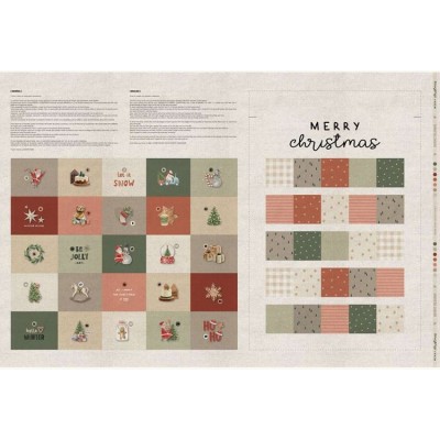 68043 CALENDARIO ADVIENTO HALP PANAMA ESTAMPADO (05) PANEL 150x100 M.-200 GR/M2- ALGODON 100% CRUDO Venta en piezas de 6.00 M