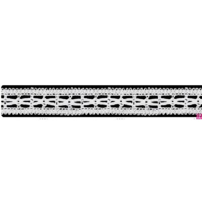 727387-0001 ENTREDOS BOLILLO NIARA 23 MM. POLIESTER 100% BLANCO Venta en piezas de 25.00 M
