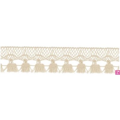 727388-003 FLECO BOLILLO SHAIRA 30 MM. POLIESTER 100% BEIG Venta en piezas de 25.00 M