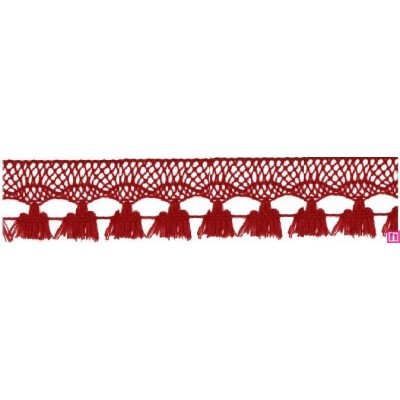 727388-009 FLECO BOLILLO SHAIRA 30 MM. POLIESTER 100% ROJO Venta en piezas de 25.00 M