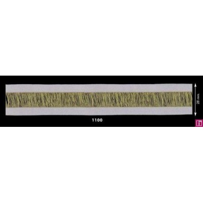 116811-1100 AMANKAYA GALON LUREX FANTASIA 28 MM POLIESTER 100% BLANCO/ORO Venta en piezas de 12.50 M