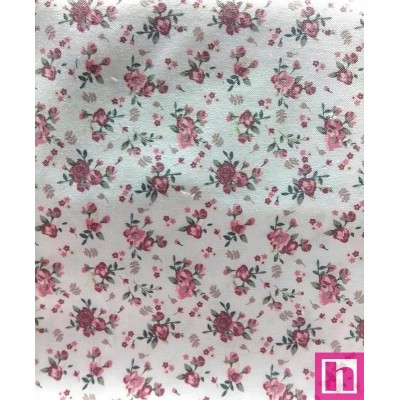 66723 VIYELA ESTAMPADA FABIOLA (01) 1.60 M. 145 GR/M2 - POLIESTER 50%-ALG 50% BLANCO/ROSA VENTA EN PZAS. DE 7 M APRO