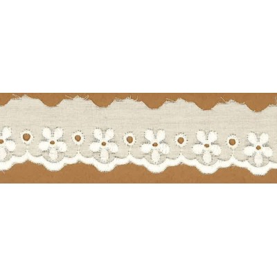 48158 TIRA BATISTA XANDRA POLIESTER 60%-ALGODON 40% BLANCO-001 Venta en piezas de 13.80 M
