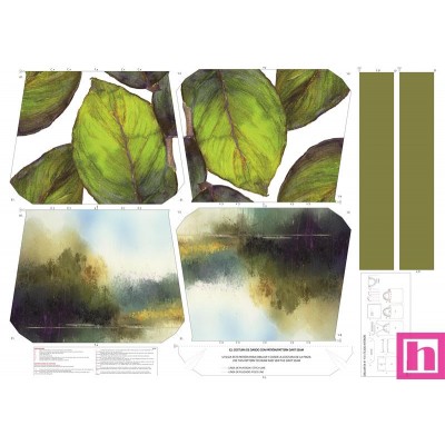 68124 TOTE BAGS HOJAS - REVERSIBLE Y REPELENTE AL AGUA  (15) 45X50 CMS. POLIESTER 100% VERDE Venta en piezas de 1.00 U