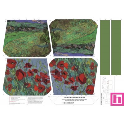 68127 TOTE BAGS FLORES ROJA - REVERSIBLE Y REPELENTE AL AGUA  (18) 45X50 CMS. POLIESTER 100% VERDE Venta en piezas de...