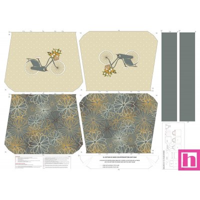 68128 TOTE BAGS BICICLETA - REVERSIBLE Y REPELENTE AL AGUA  (19) 45X50 CMS. POLIESTER 100% GRIS Venta en piezas de...