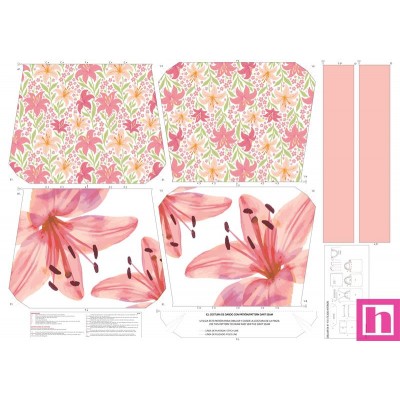 68142 TOTE BAGS LIRIOS - REVERSIBLE Y REPELENTE AL AGUA  (33) 45X50 CMS. POLIESTER 100% ROSA Venta en piezas de 1.00 U