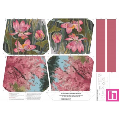 68147 TOTE BAGS HOJAS ROSAS - REVERSIBLE Y REPELENTE AL AGUA  (38) 45X50 CMS. POLIESTER 100% ROSA Venta en piezas de...