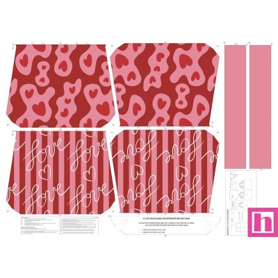 68148 TOTE BAGS AMOR - REVERSIBLE Y REPELENTE AL AGUA  (39) 45X50 CMS. POLIESTER 100% FUCSIA Venta en piezas de 1.00 U