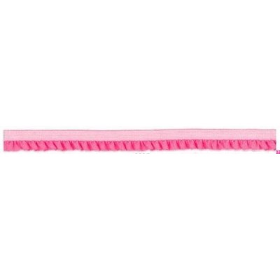 116800-12-7 ERESTO REMATE FRUNCIDO ELASTICO 12 MM. POLIESTER-ELASTICO FUCSIA FLUOR/BLANCO Venta en piezas de 20.00 M