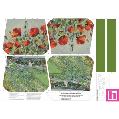 68123 TOTE BAGS AMAPOLAS - REVERSIBLE Y REPELENTE AL AGUA  (14) 45X50 CMS. POLIESTER 100% VERDE Venta en piezas de 1.00 U