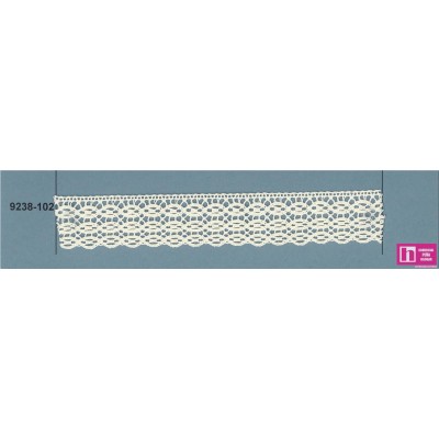 9238-102 PUNTILLA BOLILLO ORAZIO 25 MM. POLIESTER 100% MARFIL Venta en piezas de 25.00 M