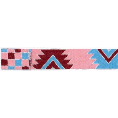 9568-40-2 CINTA REVERSIBLE ETNICA 40 MM. POLIESTER 100% ROSA/CELESTE/GRANA Venta en piezas de 15.00 M