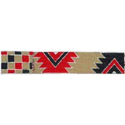 9568-40-4 CINTA REVERSIBLE ETNICA 40 MM. POLIESTER 100% CAMEL/ROJO/NEGRO Venta en piezas de 15.00 M