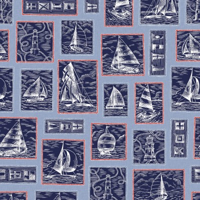 P17-MAS11100-B PATCH. AMERICANO REGATTA DAYS (01) 110 CM. ALGODON 100% AZUL Venta en piezas de 7.00 M