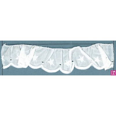 1625018-000 BORDADO FRUNCIDO BATISTA XANAT POLIESTER 60%-ALGODON 40% BLANCO Venta en piezas de 11.00 M