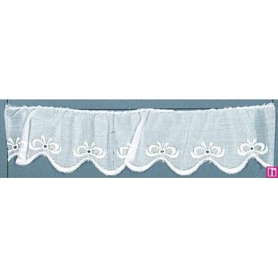 1625375-000 BORDADO FRUNCIDO BATISTA ISLA POLIESTER 60%-ALGODON 40% BLANCO Venta en piezas de 11.00 M