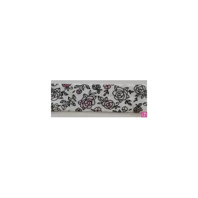 3366-18-01 BIES PERFILADO EILEN-FLORAL 18 MM. POLIESTER 70%-ALGODON 30% BLANCO/ROSA Venta en piezas de 25.00 M