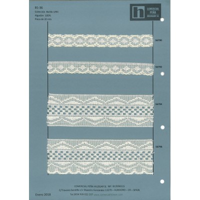 56790 URIC GALON BOLILLO 20 MM. ALGODON 100% BEIG Venta en piezas de 20.00 M