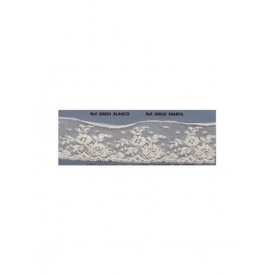60604 PUNTILLA VALENCIE 35 MM ZENONA ALGODON 90% - NYLON 10%  BLANCO Venta en piezas de 32.00 M