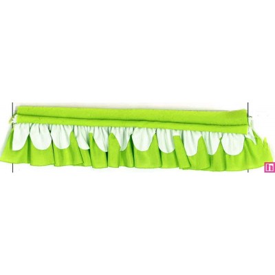64200 VIVO PETALO FRUNCIDO CARINA POLIESTER 50%-ALGODON 50% PISTACHO/BLANCO Venta en piezas de 25.00 M