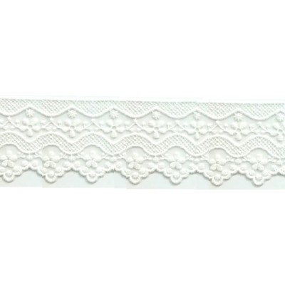 725326-001 PUNTILLA TUL BORDADO BIANCA 70 MM POLIAMIDA 50%-ALGODON 50% NATURAL Venta en piezas de 13.70 M