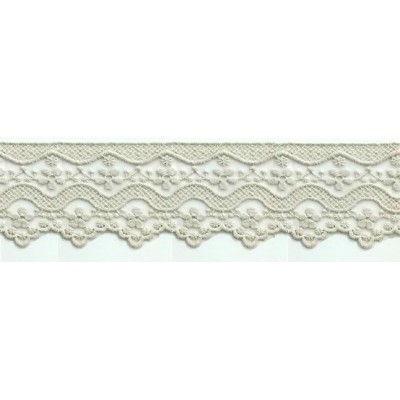 725326-024 PUNTILLA TUL BORDADO BIANCA 70 MM POLIAMIDA 50%-ALGODON 50% PIEL Venta en piezas de 13.70 M