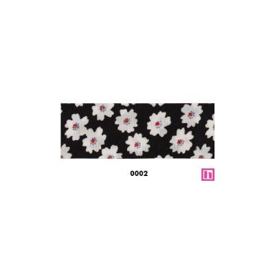 814219-25-0002 CINTA DOBLE ESTAMPADA MAGGIE 25 MM POLIESTER 100% NEGRO Venta en piezas de 22.80 M
