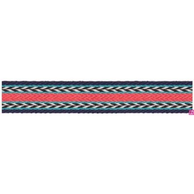 125617-25-05 TAPACOSTURAS FANTASIA ALIOU 25 MM. POLIESTER 100% MARINO/CORAL Venta en piezas de 15.00 M