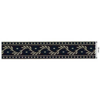 125620-02 CINTA JACQUARD SAMIR 30 MM. POLIESTER 100% NEGRO Venta en piezas de 15.00 M