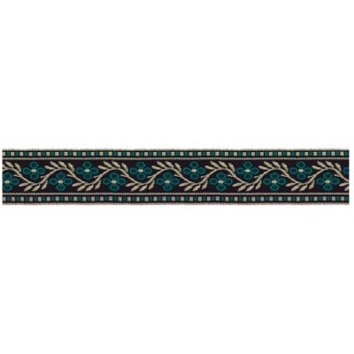 125620-14 CINTA JACQUARD SAMIR 30 MM. POLIESTER 100% NEGRO/VERDE Venta en piezas de 15.00 M